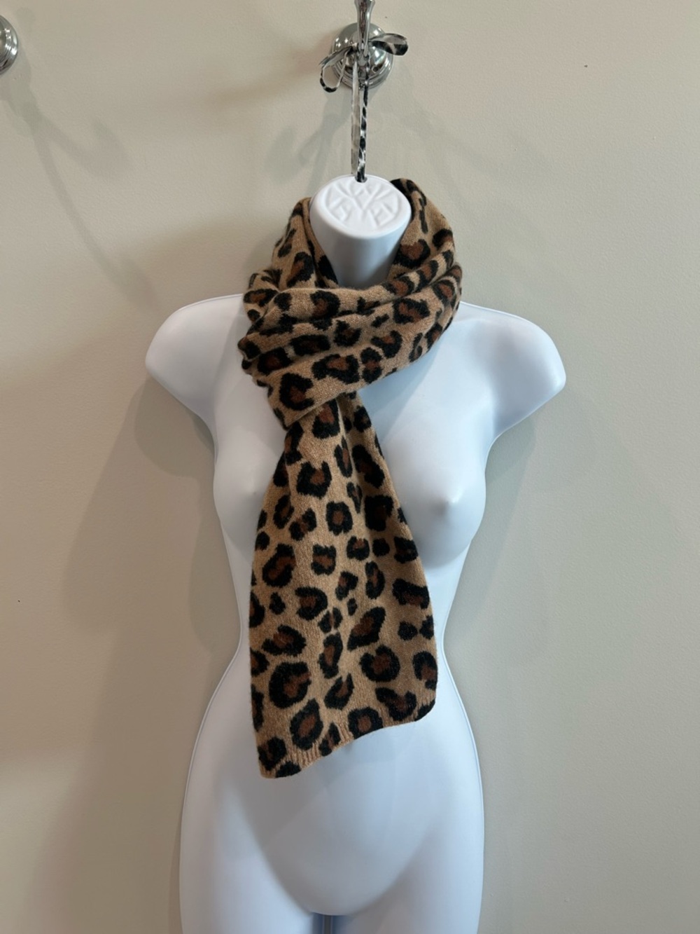 Christian Siriano 100% Cashmere Leopard Print Scarf - Brown/Black